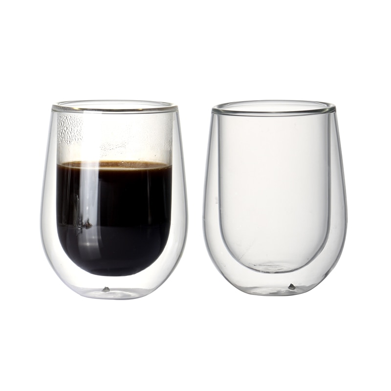 Set Van 2 Stuks 6.8Oz Dubbele Wand Geïsoleerd Hittebestendige Koffie Cups Voor Thee Espresso Latte Mok Dranken 200ml