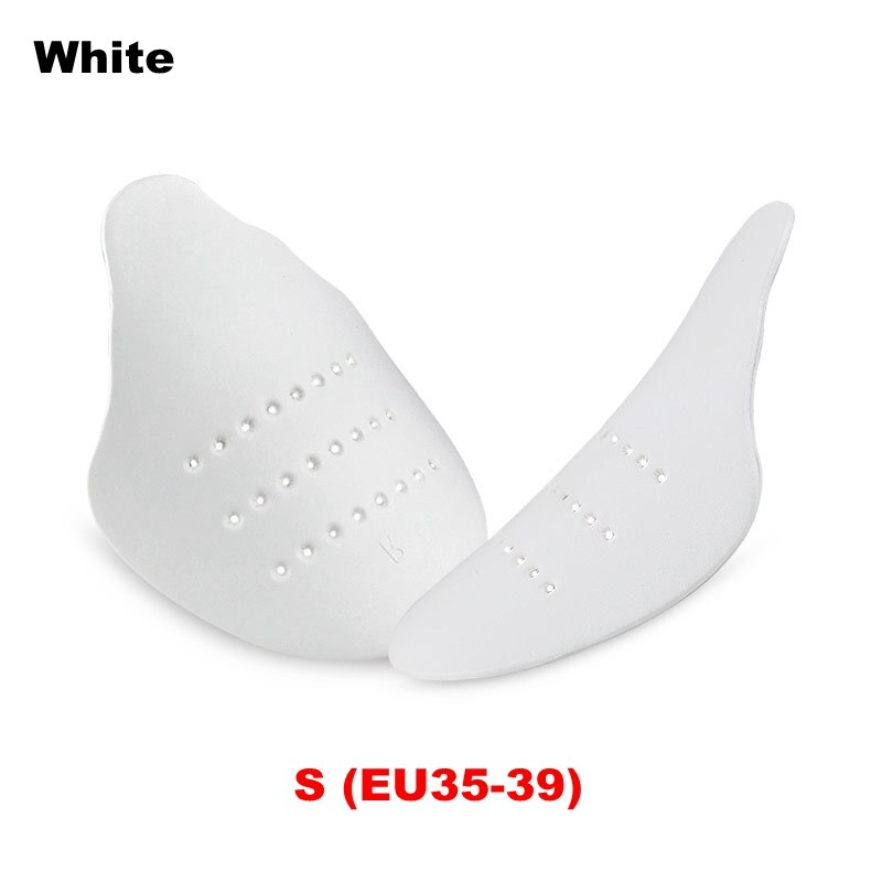 Protector de pliegues para zapatos, ensanchador de punta de zapatillas, resistente a las arrugas, Protector de punta de soporte, 1 par: White(EU35-39)