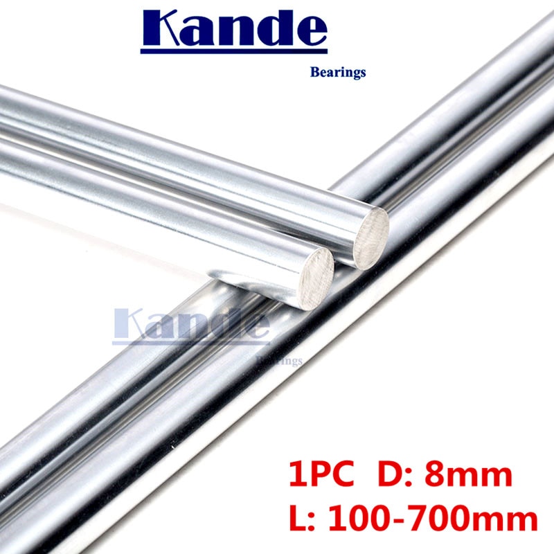 Kande lager 1pc d : 8mm 3d skrivarstång axel 8mm linjär axel förkromad stång axel cnc delar 100mm 100 - 600mm