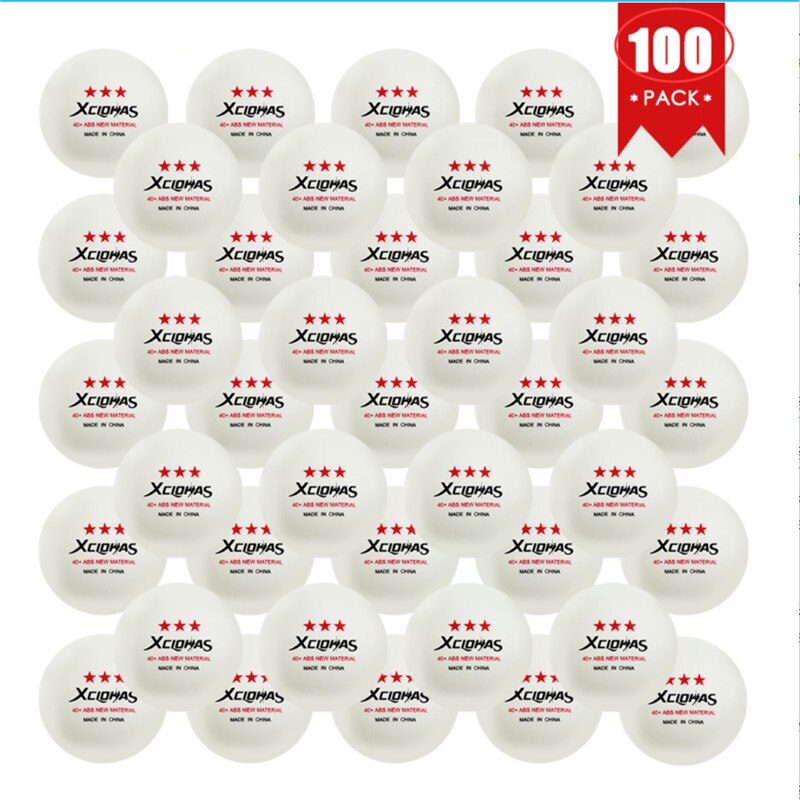XCLOHAS 30/50/100pz Inglese Tavolo Palle Da tennis di Nuovo ABS di Plastica ping Pong Palline 3 stella 2.8g 40 + millimetri Palle di Formazione per la Partita di club: bianca 100