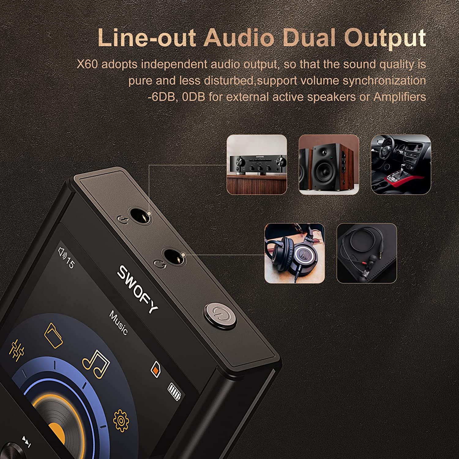 Odtwarzacz MP3 HiFi o pojemności 64 GB, przetwornik cyfrowy o wysokiej rozdzielczości z cyfrową taśmą audio DSD o wysokiej rozdzielczości, obsługuje rozszerzenie do 256 GB