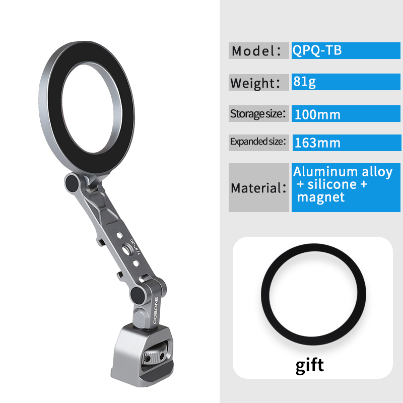 COBONE Foldable Magnetic Phone Stand Camera Tripod Quick Release Universal Accessory Magsafe Accessory for iPhone 16 15 14 13 12: Default Title