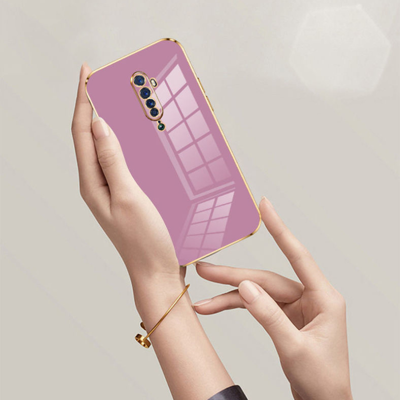 Pour OPPO Reno2 F étui oppo Reno2z coque de téléphone Oppo Reno 2 étui CPH1989 CPH1907 couverture de luxe placage carré antichoc couverture arrière