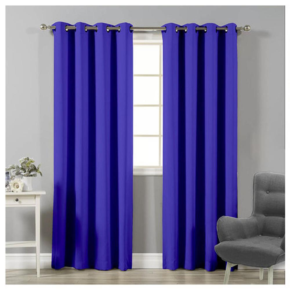 Cortinas Opacas Salón Modernas Aislantes Térmicas para Dormitorio 1 Pieza 140 x 260 cm ADP Home: Azul