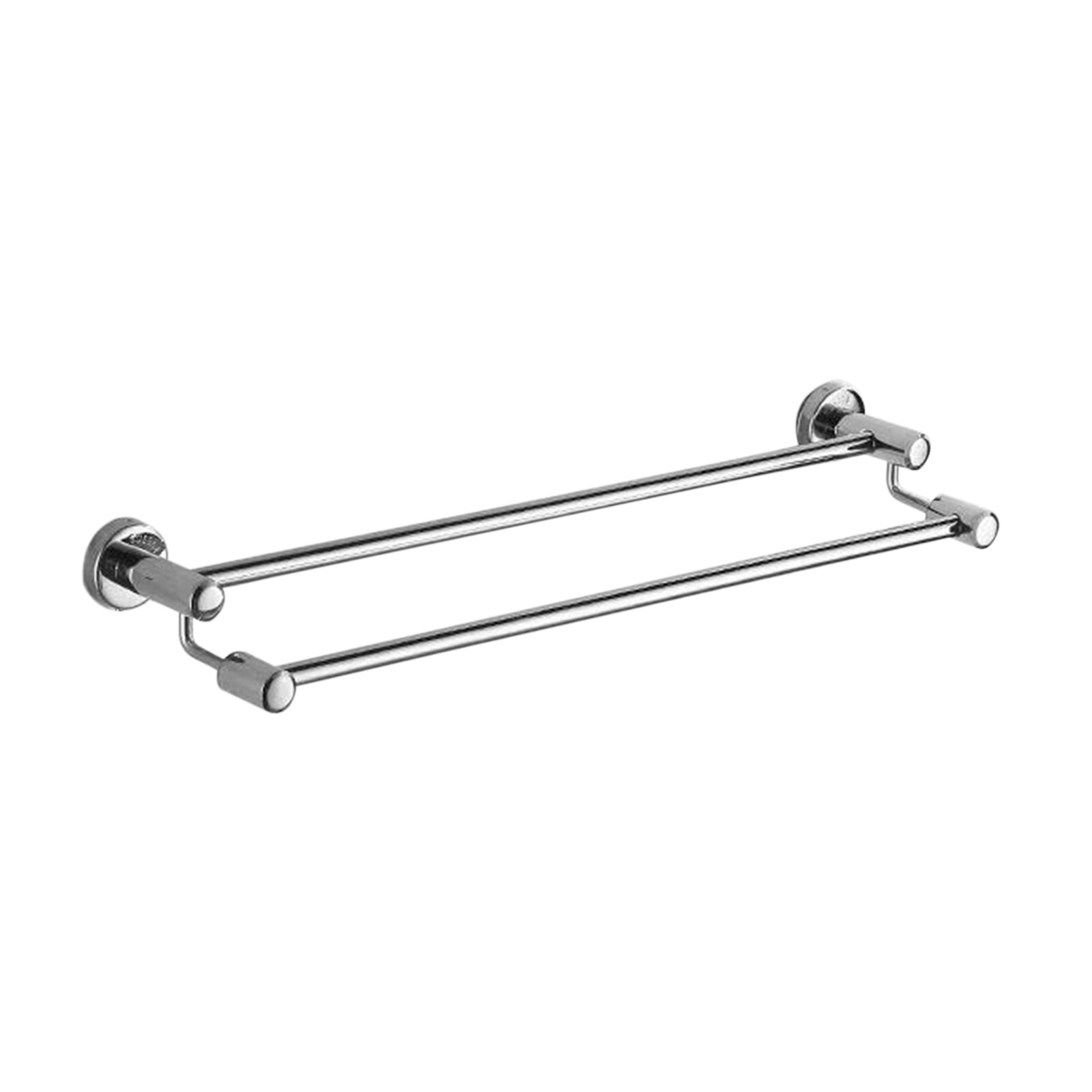 Bath Towel Rack Double-bar Bathroom Shelves Wall Mounted Drilling Towel Holder Stainless Steel Towel Shelf 23 Inch: A