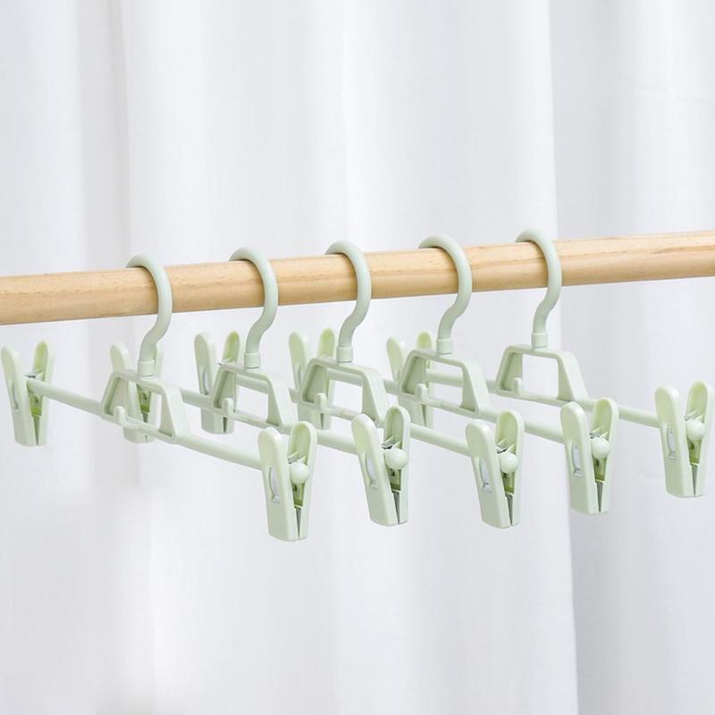 5 PCS Coat Hangers Clothes Closet Pant Trouser Skirt Multifunction Plastic Rack Non-slip Racks Storage Clip Drying Pants Ra V8Z7