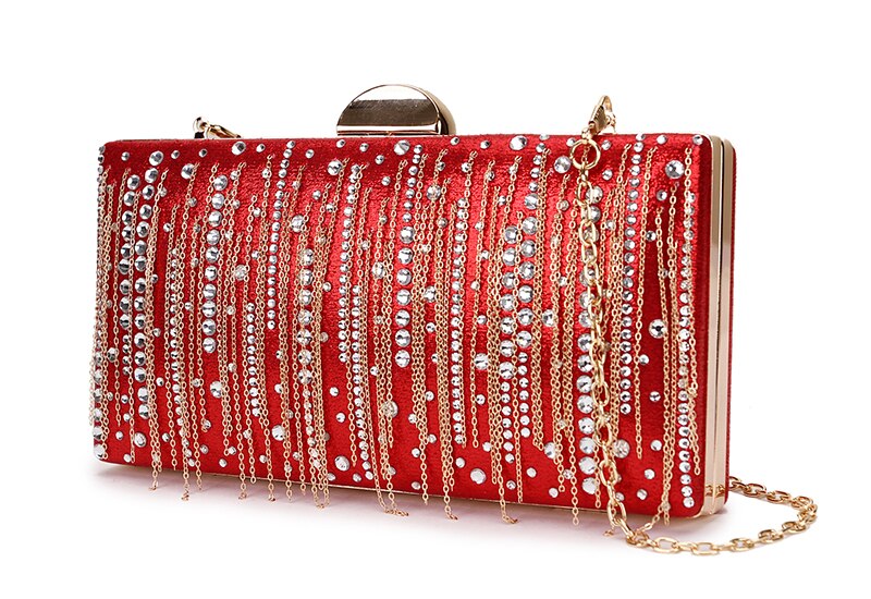 Luxus Quaste Diamant Pu Frauen Party Abend Tasche Kupplung Tasche Schulter Tasche Crossbody Mini Tasche Weibliche Handtasche Geldbörse