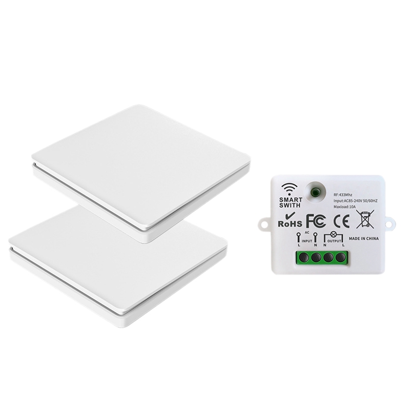 10A Wireless Contact Switch Light+433MHZ Wireless Electrical Home Remote Control Compatible For Google And Alexa Home: Dark Grey