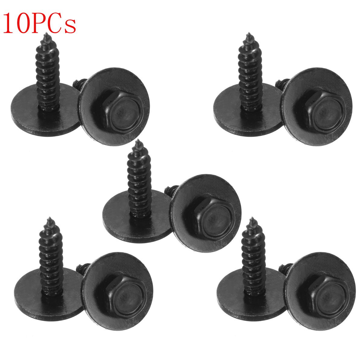 10 Uds., Universal para coche, 4,8x19mm, arandela suelta cautiva con tornillos de rosca automática, cabeza hexagonal de 8mm