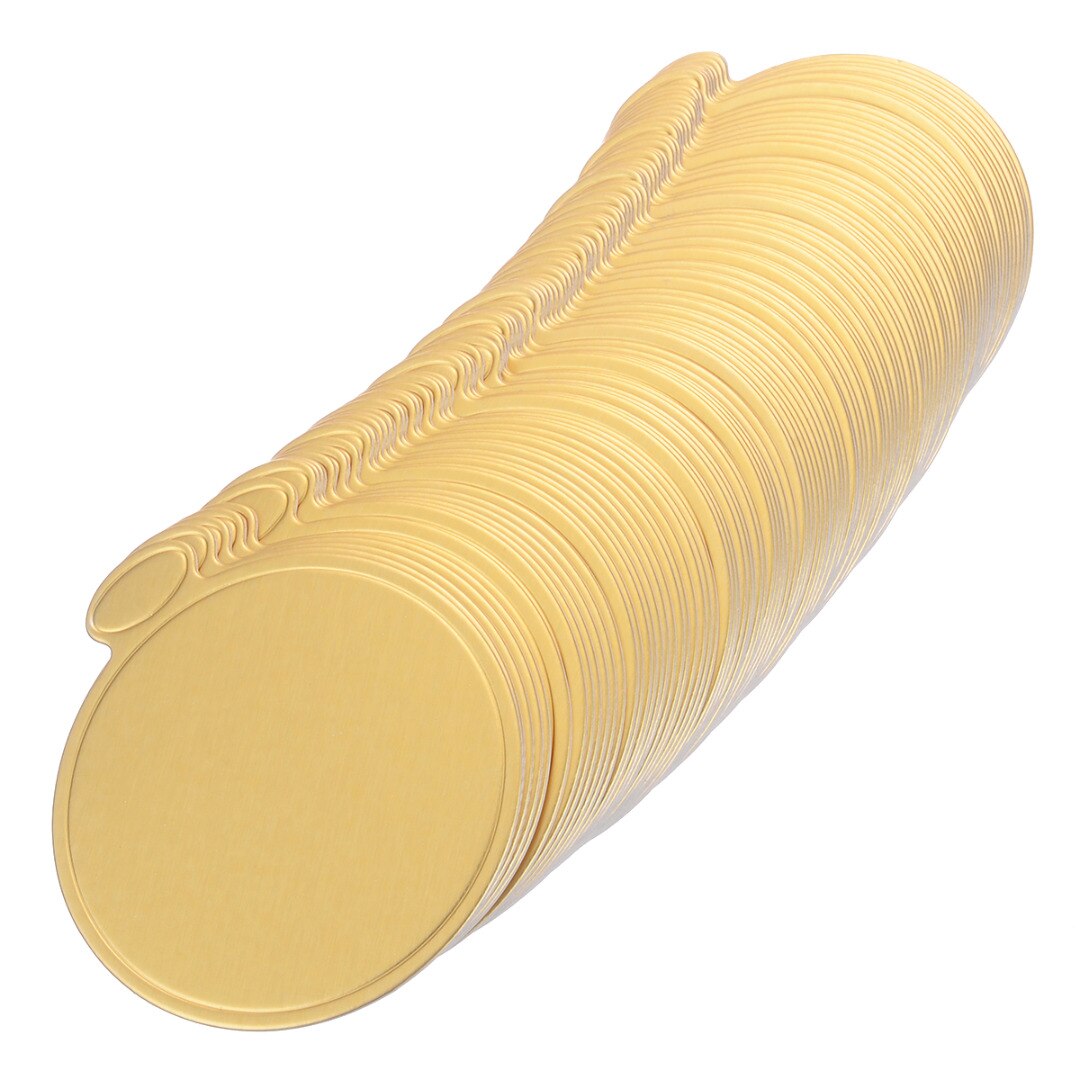 Mayitr 100Pcs/set Round Mousse Cake Boards Gold Paper Displays Cupcake Dessert Tray Wedding Birthday Pastry Decor