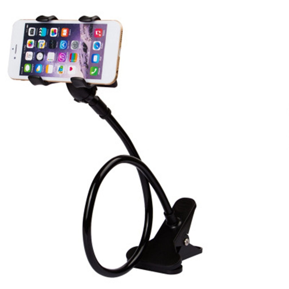 Soporte Universal para teléfono móvil, abrazadera de cuello de cisne Flexible, montaje de brazos largos para iPhone, Android, cama, escritorio: black