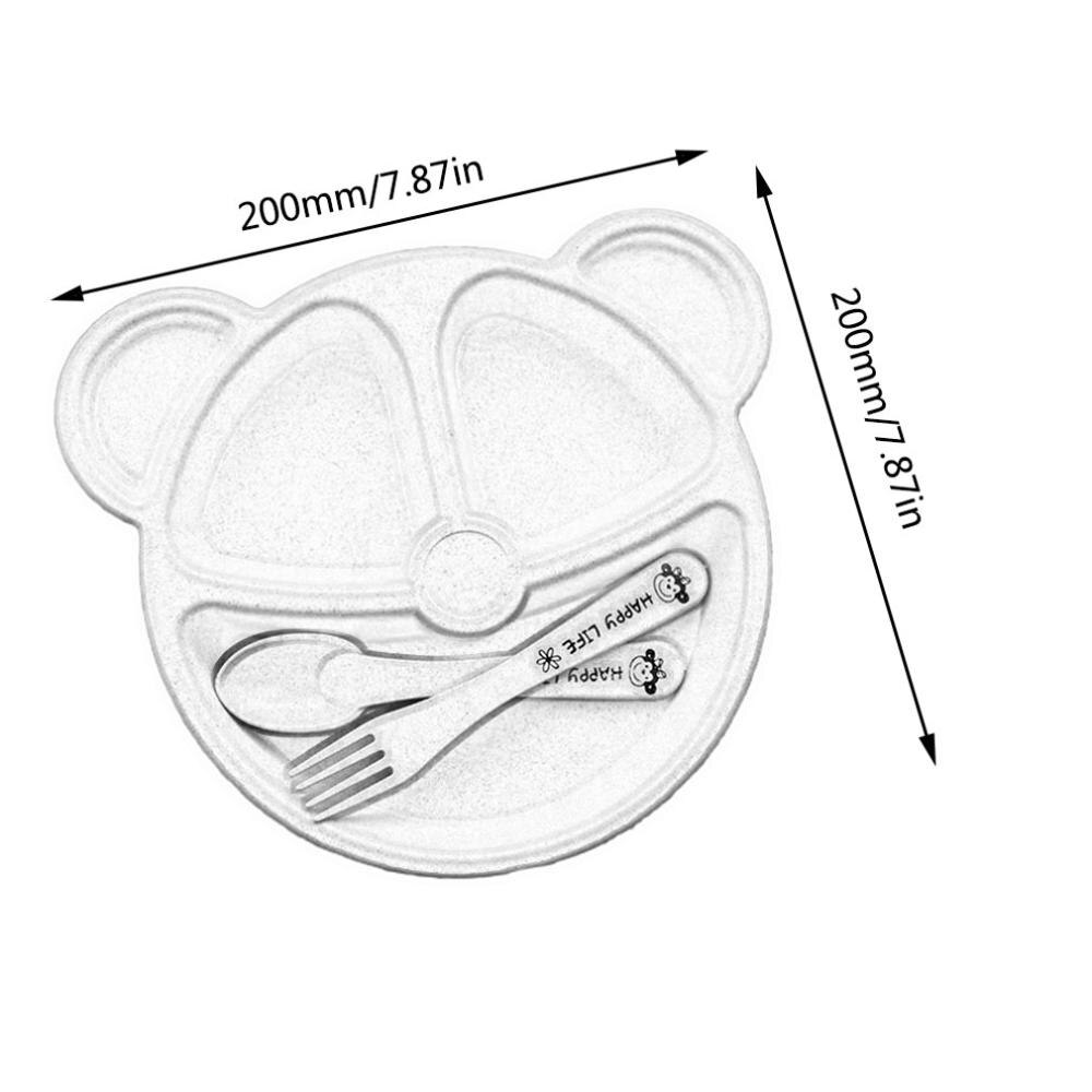 Fractal Bear Kids Plate Set Easily Attract Kids' Attention Increase Eat Interesting For Children 1 Set