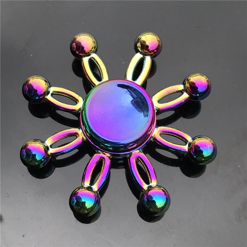 3 Blad Regenboog Metalen Vinger Spinner Lager Spinner Speelgoed Volwassen Kruis Tol Decompressie Speelgoed Voor Kinderen Fidget Spinners