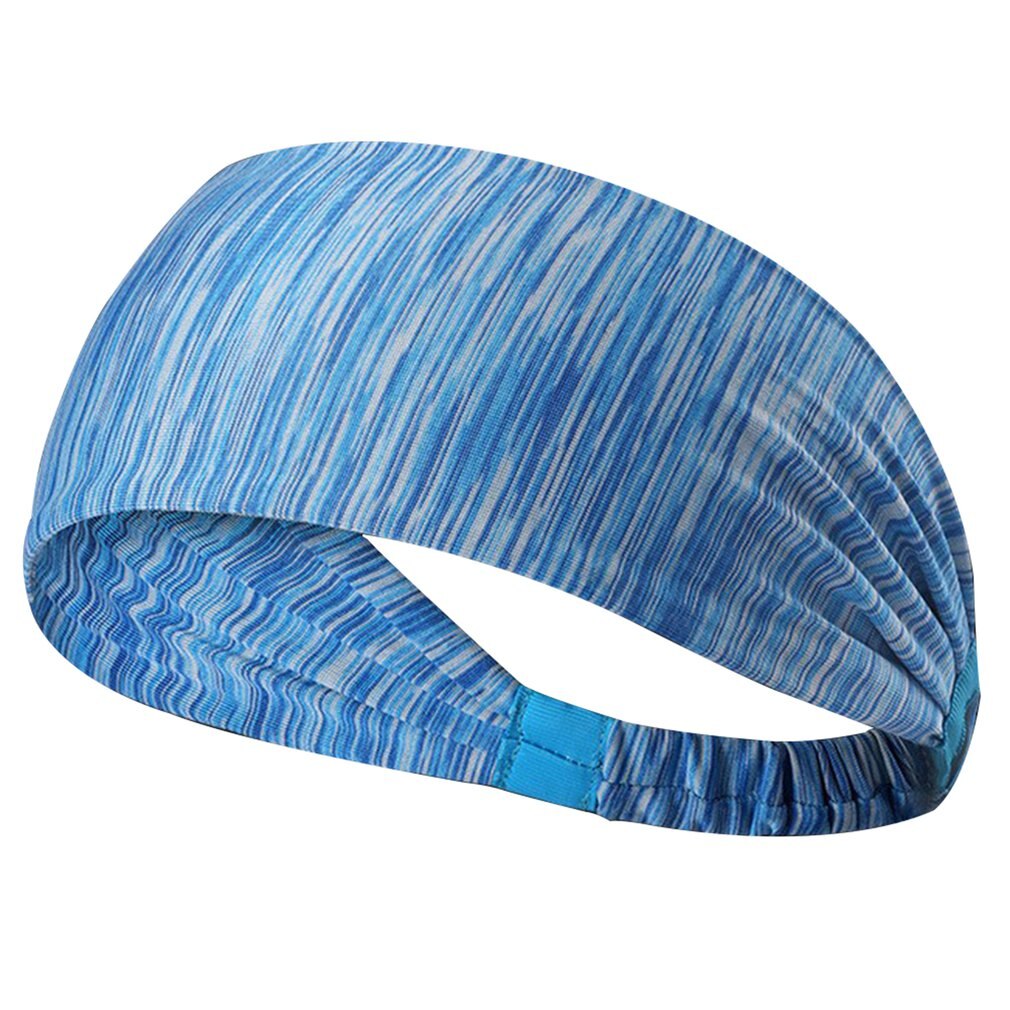 Vrouwen Sport Yoga Haarband Anti-transpirant Tulband Sneldrogende Zweetband Haarband Running Fitness Hoofdband: Striped blue