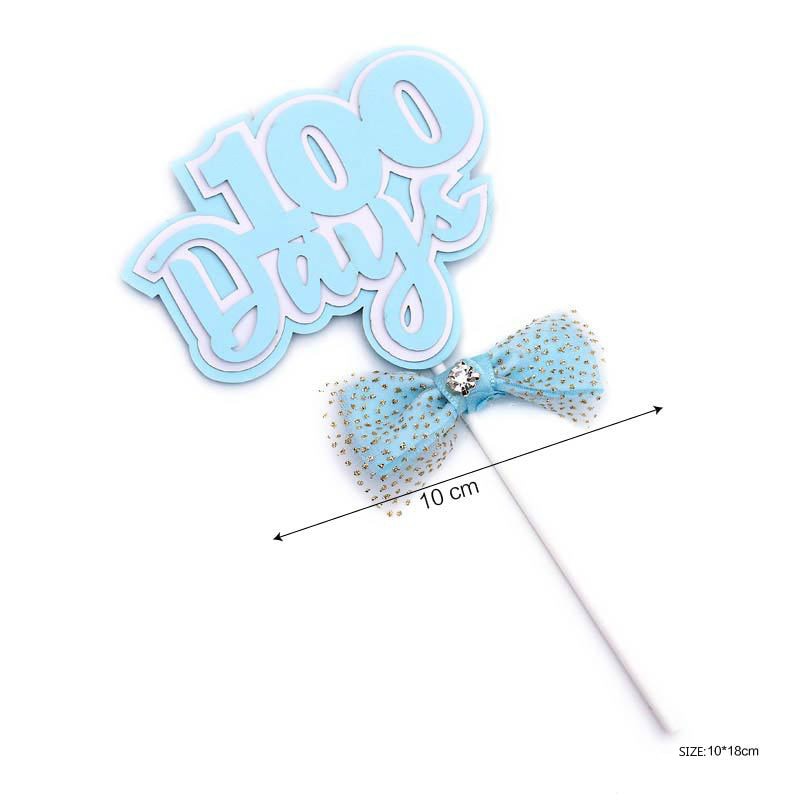 1 år 100 dagar 18 år rosett glitter papper tårta topper barn födelsedag dekoration tillbehör baby shower vuxen ceremoni: Bl100