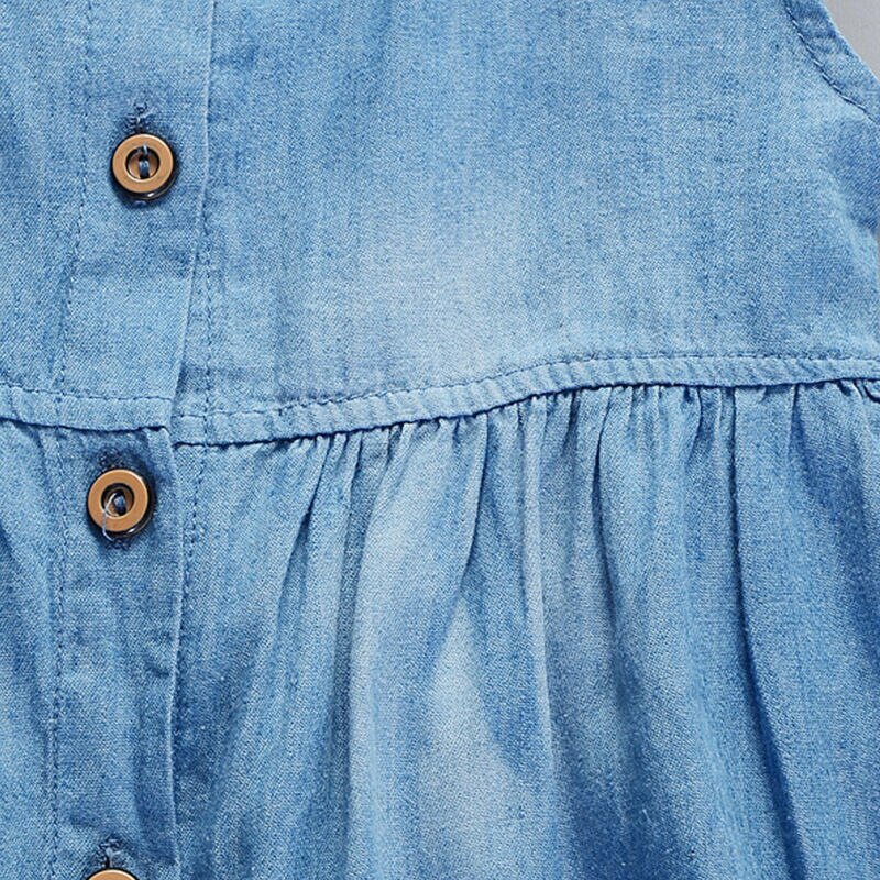 Zomer Pasgeboren Baby Meisjes Strand Bloemen Denim Princess Party Pageant Jurken