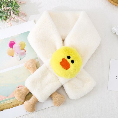 Bavoir couvre-chef en peluche pour femme, Version coréenne, court, , dessin animé, mignon, pour garçons et filles, étudiant et enfant, mignon, D54: yellow duck