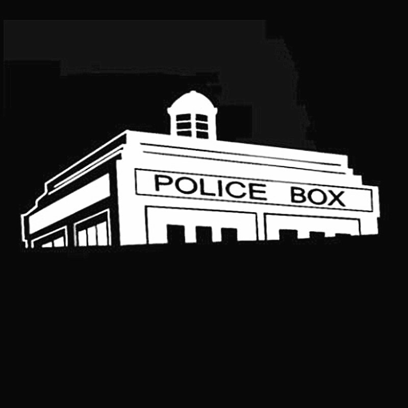 Stickers One Piece Police Box Painting WC Toilet Wall Car Sticker Home Decoration Accessories Picture Aesthetic Room Decor: Black