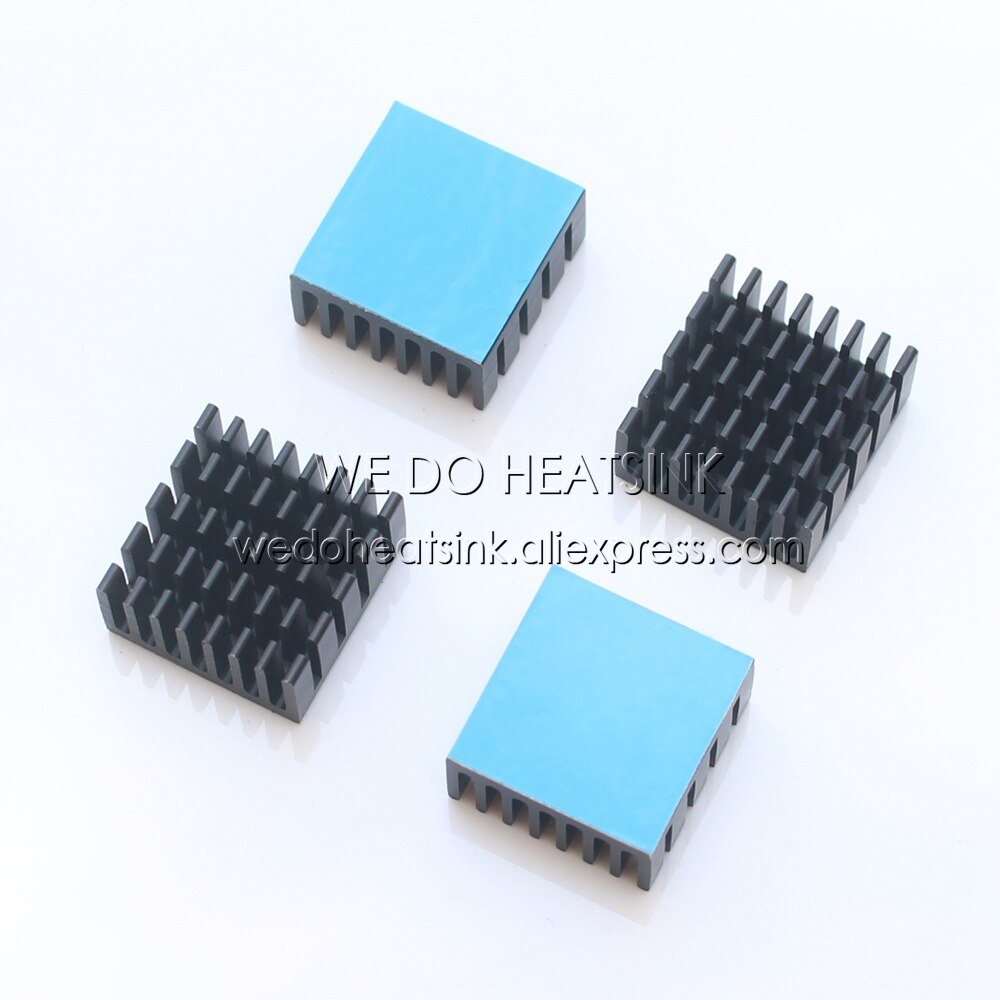 WE DO HEATSINK 20x20x10mm Black Anodized Aluminum CPU / IC Cooling Cooler Heatsink With Thermal Pad