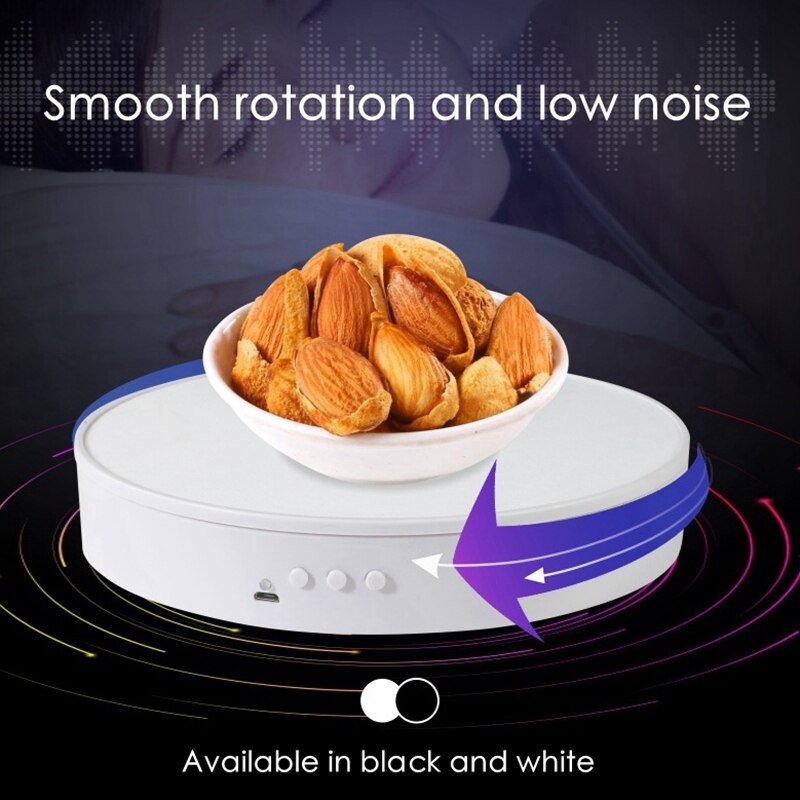 Rotating Display Stand - 20cm 360° Electric Turntable - Max Load 5kg - Photography & Jewelry Organizer