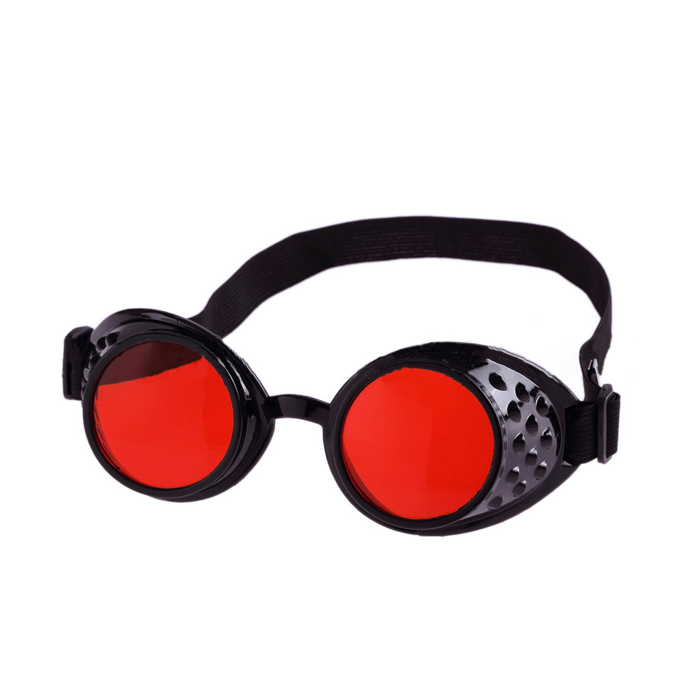 Vintage okulary Steampunk dla dorosłych okulary Cosplay gogle dekoracje na Halloween Heavy Metal gogle kierowcy soczewki Eclipse unisex: Black