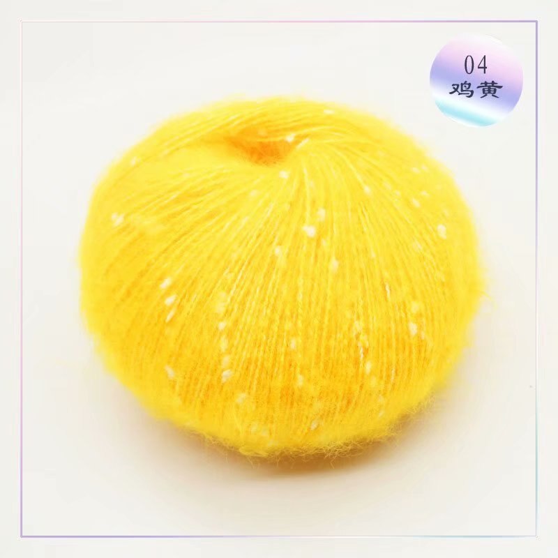 Fil mélangé coloré de laine de Crochet de tricotage de ligne de Mohair teint fin 50 mètres/fil de coton anti-boulochage de boule pour le travail d'aiguille: color 04