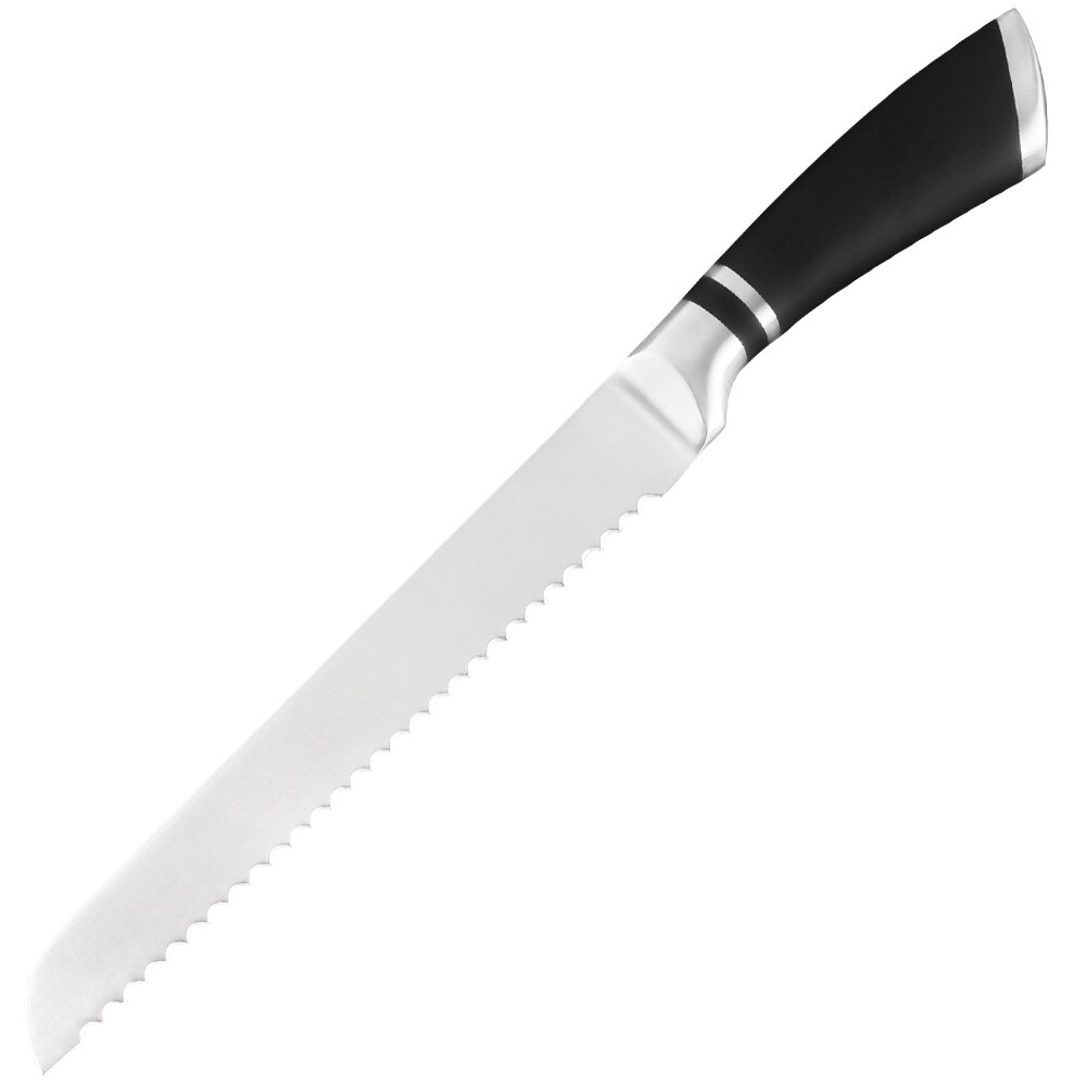 Xyj japansk 9 stk rustfritt stål kniver sett 3 cr 13 rustfritt stål kokke kniver sett hakke santoku nakiri skjære skjærekniv: 8 tommers brød