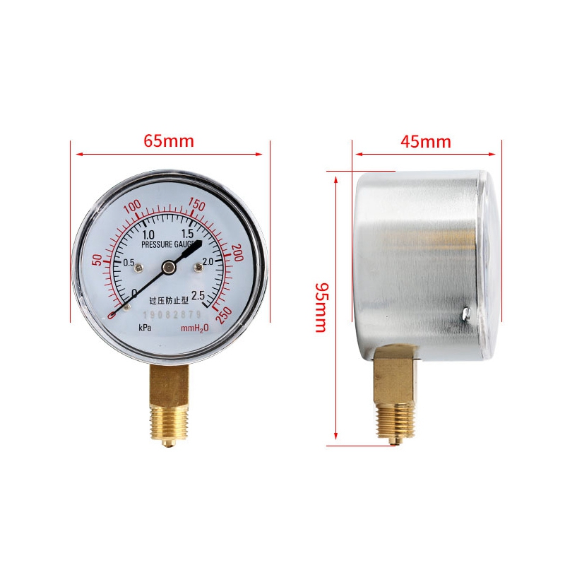 -4/-6/-10/-16/-25/-40 ~ 0 Kpa balg Manometer Vacuüm Manometer Vacuüm Negatieve Druk Meters Meetinstrumenten