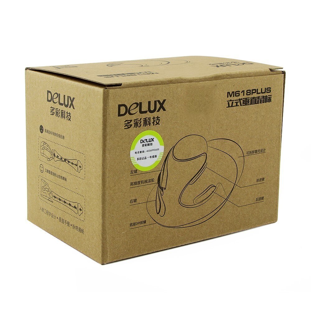 Delux M618 Plus RGB Wired Vertical Mouse Ergonomic USB 4000 DPI Optical Wrist Rest Wireless Game Mice For PC Desktop Laptop