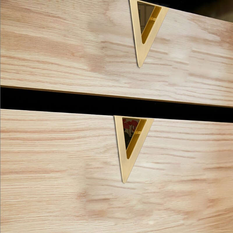 Modern triangle cabinet door handle Plane embedded drawerpulls Brushed brass/ black 3.6"/5" Kitchen furniture handles hardware