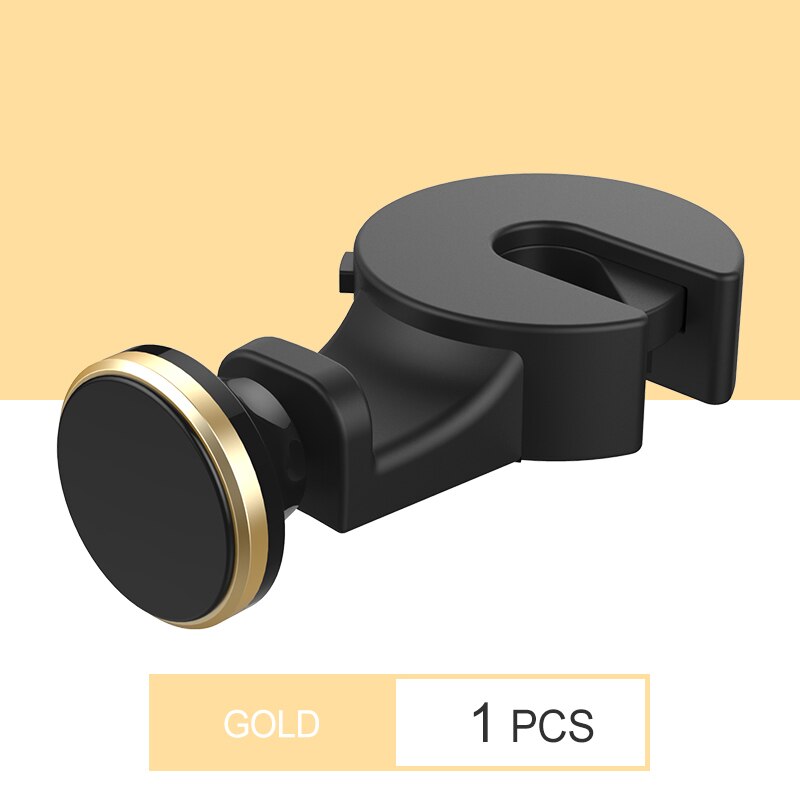 Mobiele Telefoon Tablet Stand Auto Achterbank Houder Voor Mini Ipad Telefoon Beugel Multifunctionele Auto Haak Draaibaar Magnetic Base mount: Gold Left