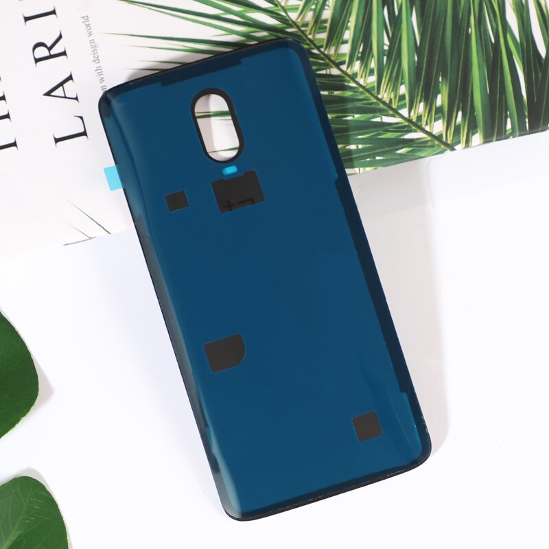 6 t original capa de habitação traseira para oneplus 6 t um mais porta traseira fosco brilhante reparação vidro substituir bateria caso + logotipo cola