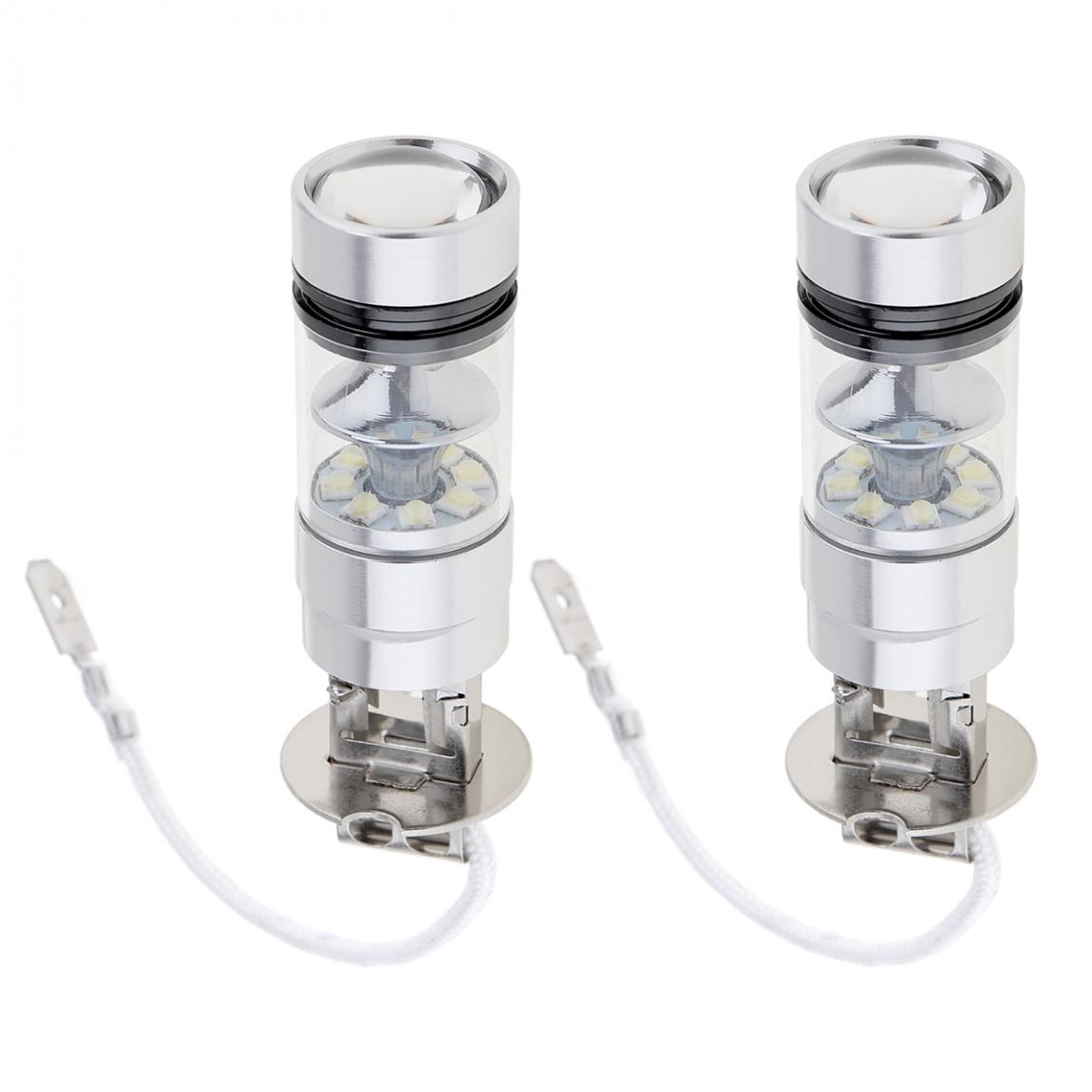 2PCS 12 V 100W H3 LED bulb 20 SMD Car Fog light Chips 12V ~ 24V 360 Degrees White Car Electronics