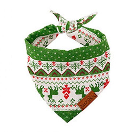 Szalik dla zwierząt szalik dla psa ślina szalik moda klasyczny festiwal kot i pies chusteczka Bib Bib artykuły dla zwierząt chustka: Green deer / S(50x35x34cm)