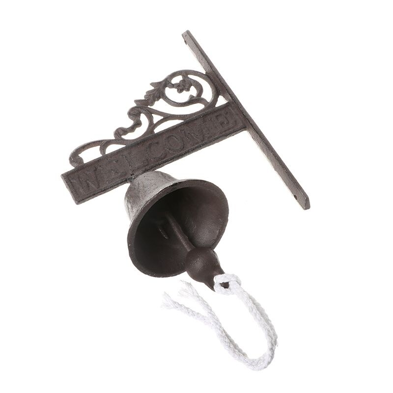 Antique Style Vintage fer suspendu porte cloche mural bienvenue sonnette porche maison jardin décoration