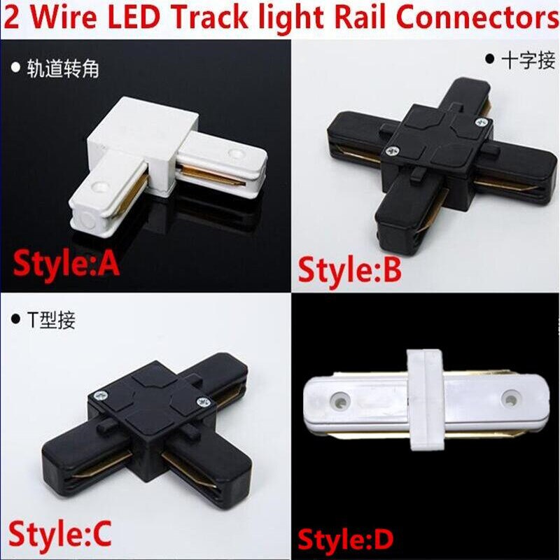 2 draad LED Spoor licht rail connectors track connector voor led licht spoor spoor licht accessoires