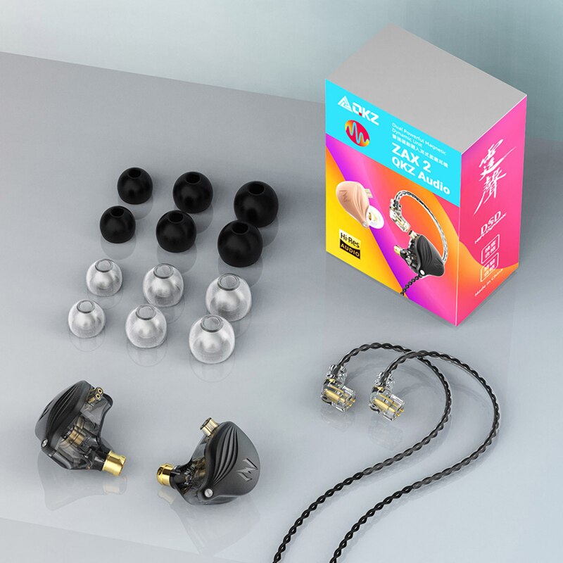 QZK ZAX2-auriculares intrauditivos de metal, cascos de música de graves pesados con micrófono, bobina móvil de alta fidelidad, controlado por cable, originales, nuevos