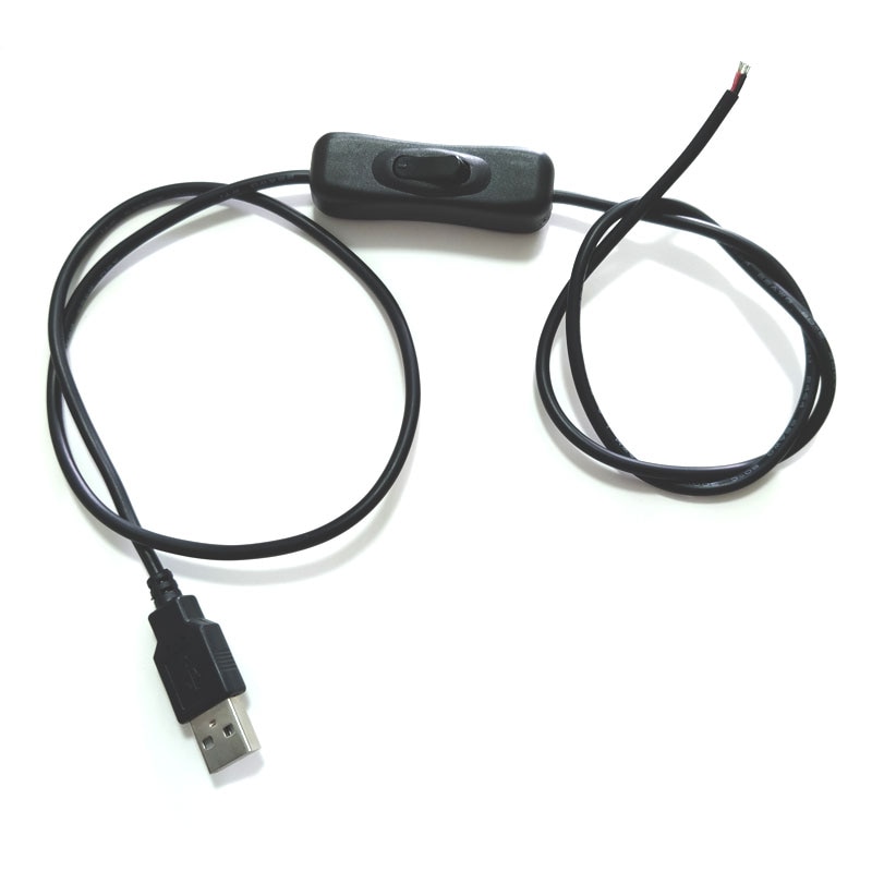 1M 5V USB Switch Button Extension Cable 22AWG Connector For LED Strip 2Pin 5050 3528 5630 2835