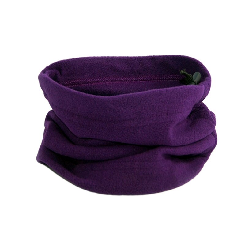 Duurzame dames heren 4 in 1 multifunctionele fleece slab warme nek slab winter sjaal gezichtsmasker voor fietsen ski sport outdoor  ty66: Paars 