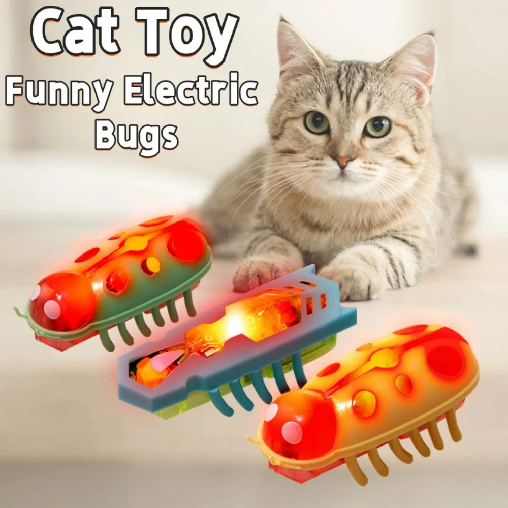 Jouet électrique drôle pour chat, Mini Robot d'évasion automatique, Vibration d'insectes, jouets pour chats, cafard à piles, coccinelle