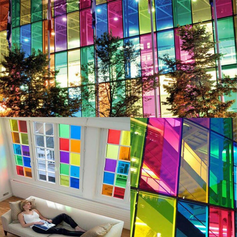 Película de vidrio Multicolor para ventana, decoración de colores transparente, tinte Protector UV, película adhesiva, bricolaje, películas decorativas bidireccionales