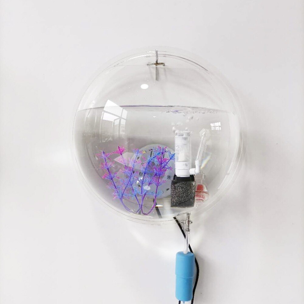 Acrylic Fish Bowl Wall-mounted Aquarium Fish Tank with Oxygen Device and Lighting Device Pet Products Betta fish: decoration pump 05