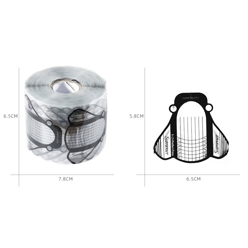 Nail Art Extension Form PVC 100/500pcs Nail Art Guide Stencil Manicure French DIY Tools Nail Art Accessories