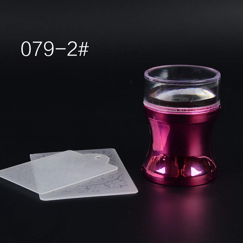 Negle stamper klar silikone stamper gelé nail art stamping plade skraber sæt polish transfer manicure skabelon værktøj tilbehør: 2