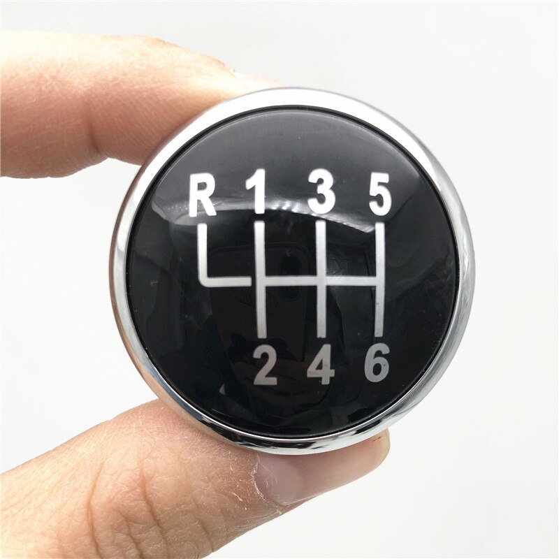 5/6 geschwindigkeit Schaltknauf Kappe Emblem Abzeichen Abdeckung für VW Volkswagen Golf Jetta MK3 MK4 GTI MK4 Bora LUPO Polo Sitz IBIZA Caddie: Schwarz Silber- 6 Geschwindigkeit