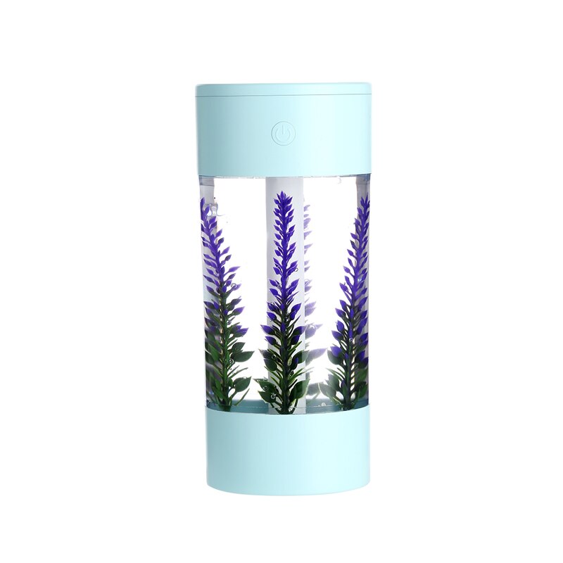 3 in 1 lavendel luftfugter æterisk olie diffuser aroma lampe led nat lys usb blæser aromaterapi bil luftfrisker: Blå