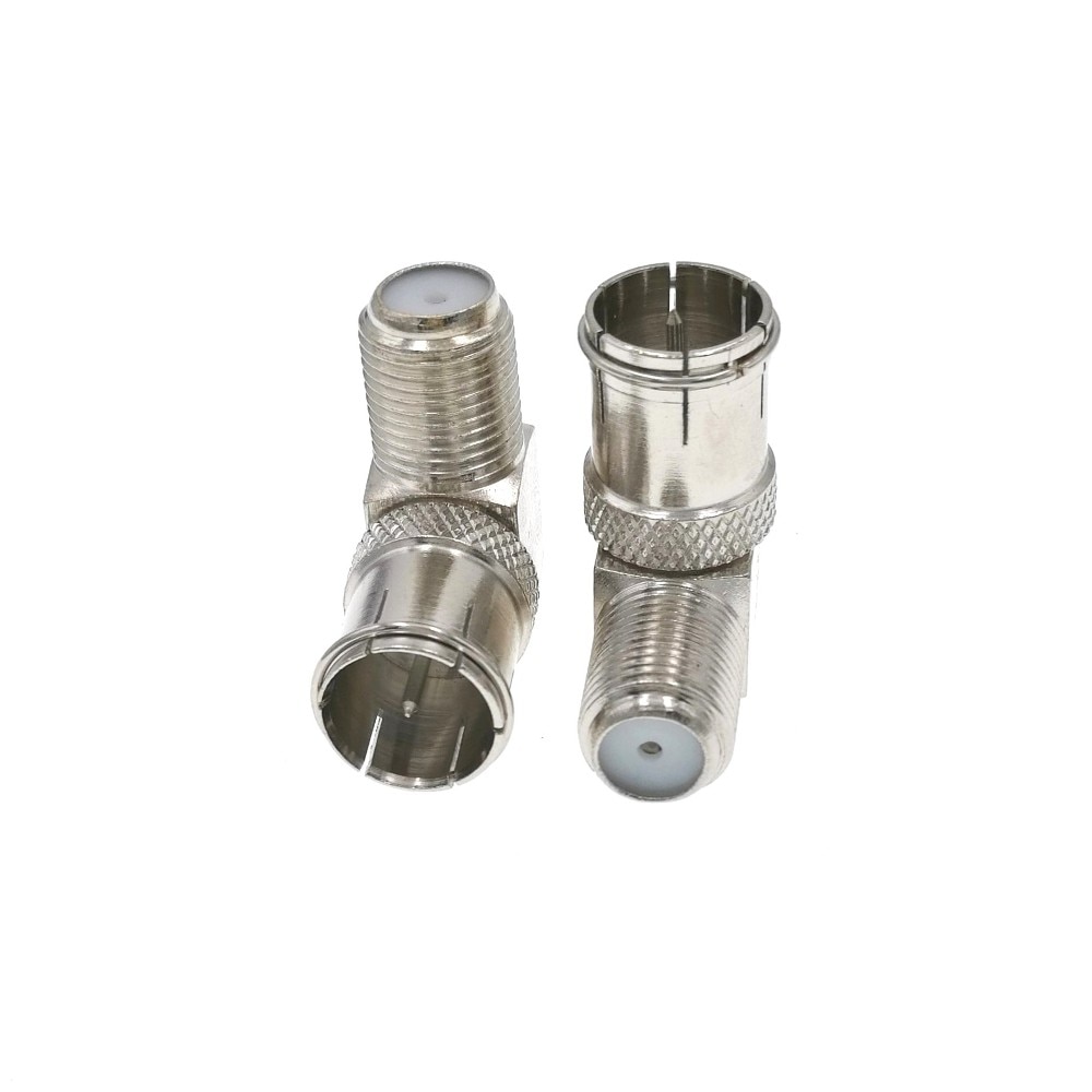 Quick Fit F Connector Male Right Plug To Female Adapter - Push On RF Coaxial