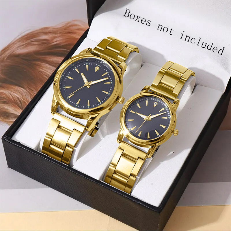 2Stck Paar Uhren Männer Geschäft Uhr Analog Frauen Quarzuhr (Ohne Kasten): Rose