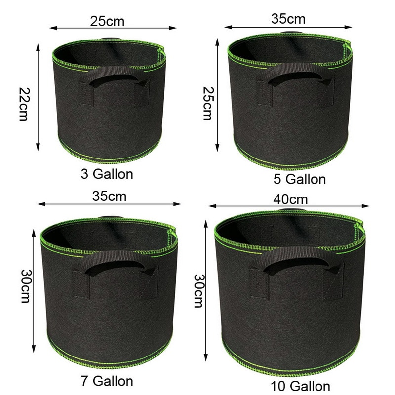 5 stk / sæt  of 3/5/7/10 gallon vand bacon blomsterpotte poser og haven plante container poser til skygge plantning