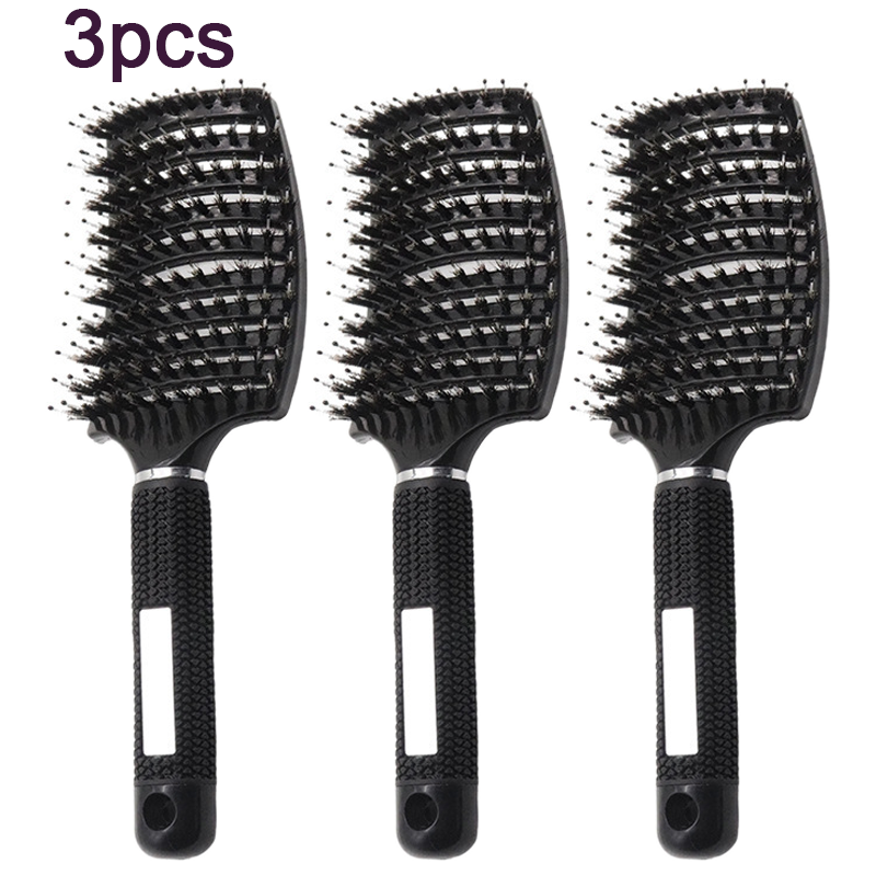 Cepillo para desenredar el cuero cabelludo, peine para masaje, cerdas de nailon para mujeres, cepillo mágico para el cabello rizado, herramientas de estilismo para salón de peluquería,: BLANCO